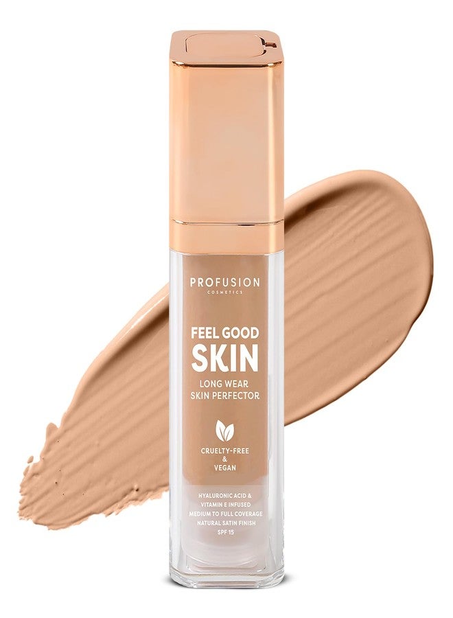 Profusion Cosmetics Feel Good Skin Foundation – Radiant Satin Finish, Buildable Coverage with SPF 15 Sun Protection, Hydrating, Lightweight, Vegan & Cruelty-Free Makeup (Light 200, 1) - Image 1